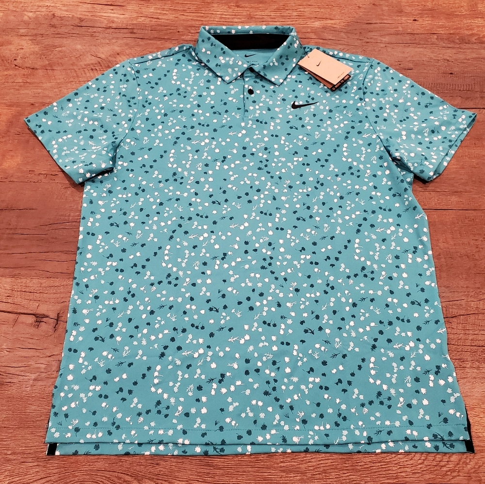 NIKE DRI-FIT TOUR FLORAL CONFETTI GOLF SHIRT MENS